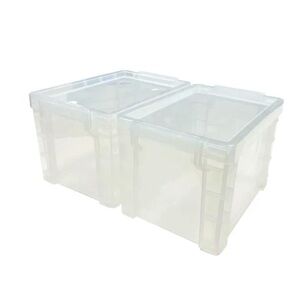 4in. x 6in. Plastic Storage Card Box, Clear, Office Storage Box 2 pac
